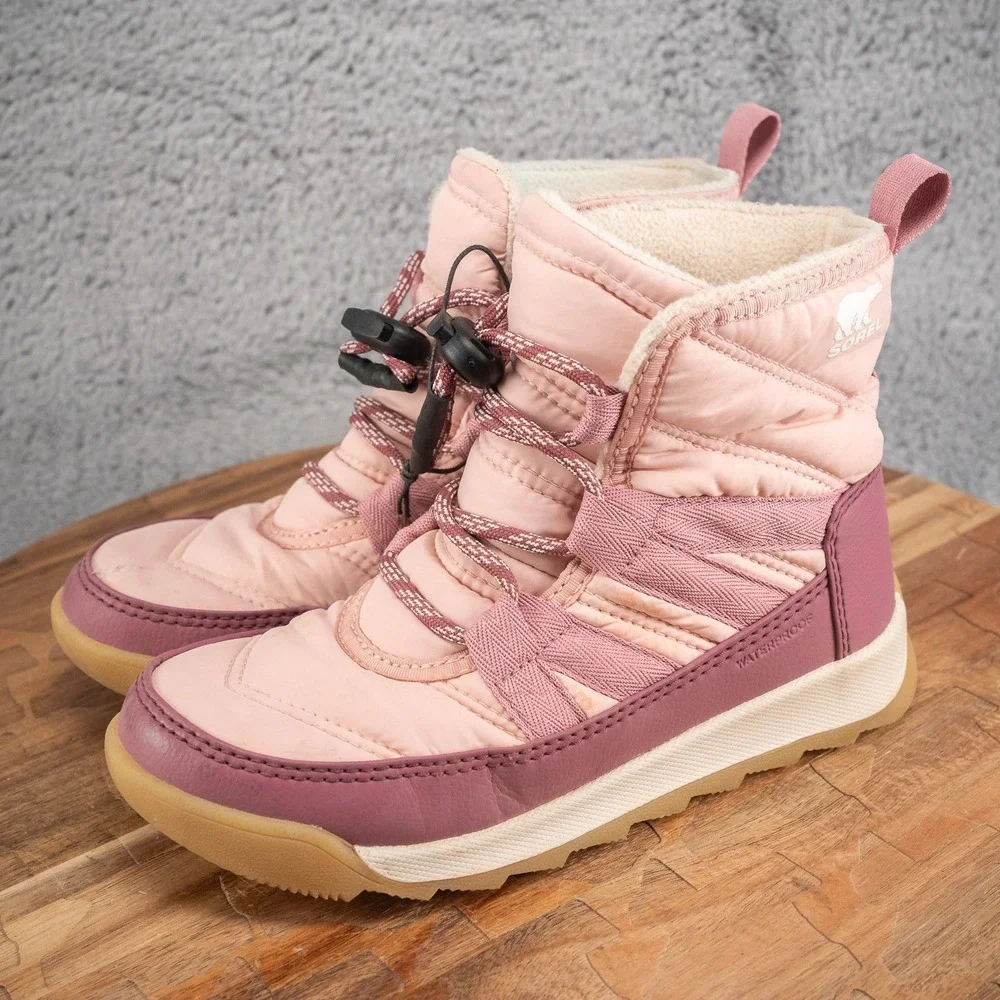 Sorel Whitney II Short‎ Lace Winter Boots Kids Pink , US Size 13
